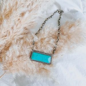 Turquoise bar necklace